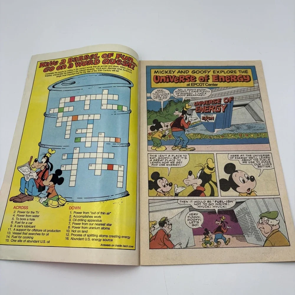 Vintage 1985 Disney Mickey Goofy EPCOT Universe Of‎ Energy Comic Book Exxon